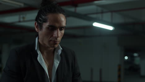 business deal in a parking garage