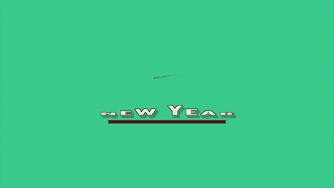 Retro-Happy-New-Year-text-on-green-gradient