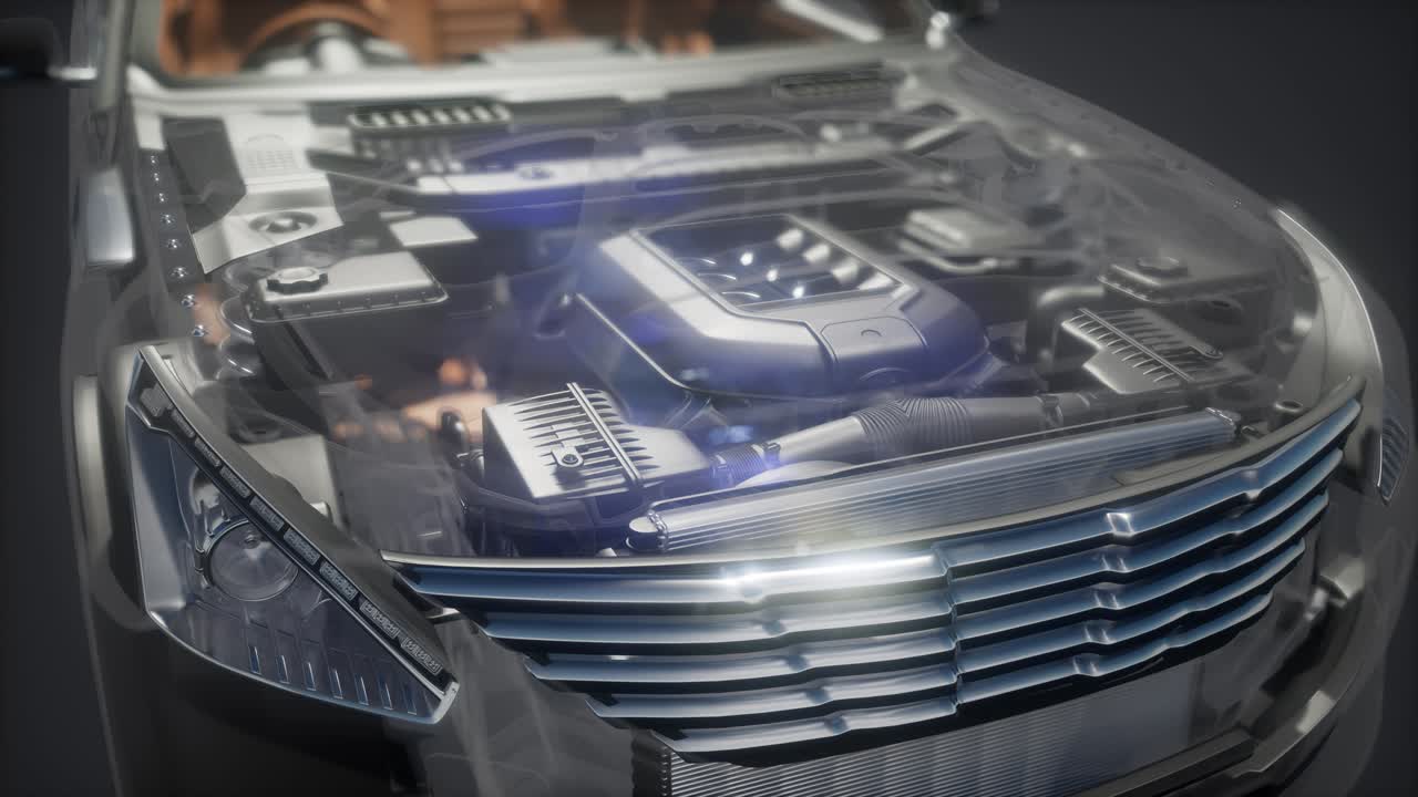 motores de automóviles detallados y otras piezas