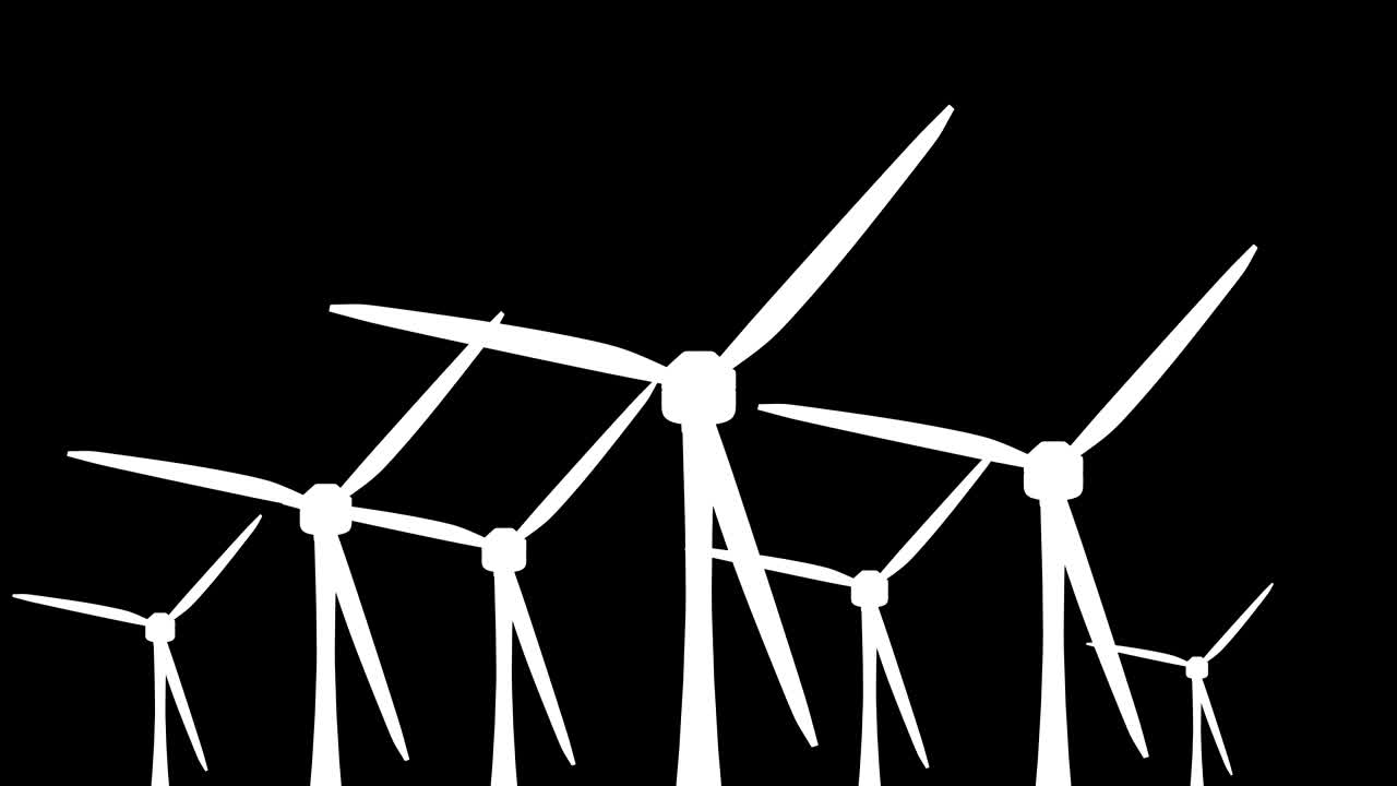 Loop Wind power technology. clean and renewable energy solution. Chroma key