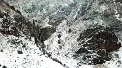 kegety waterfall in winter near the ala-too range near kegety river a great day hike past tokmok from bishek
