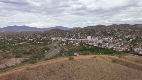 drone flies over hills in nogales, arizona