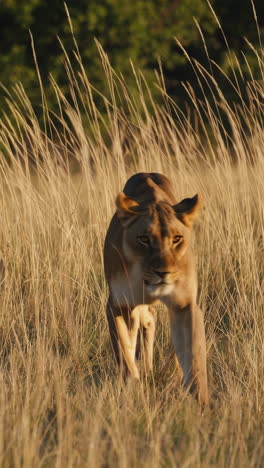 lioness in the african savanna