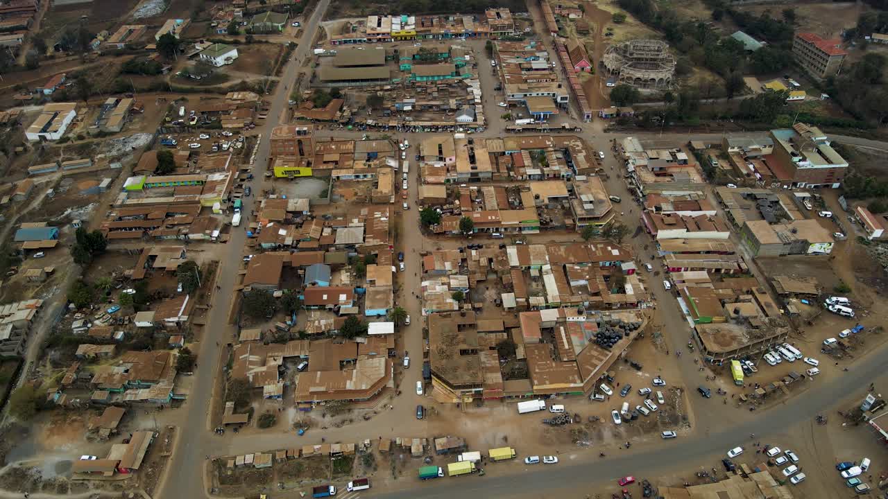 Vista drone del Kenya rurale