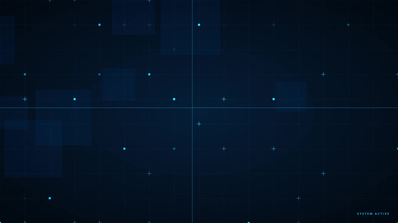 Abstract Digital Interface Background with Moving Grid and Data Points