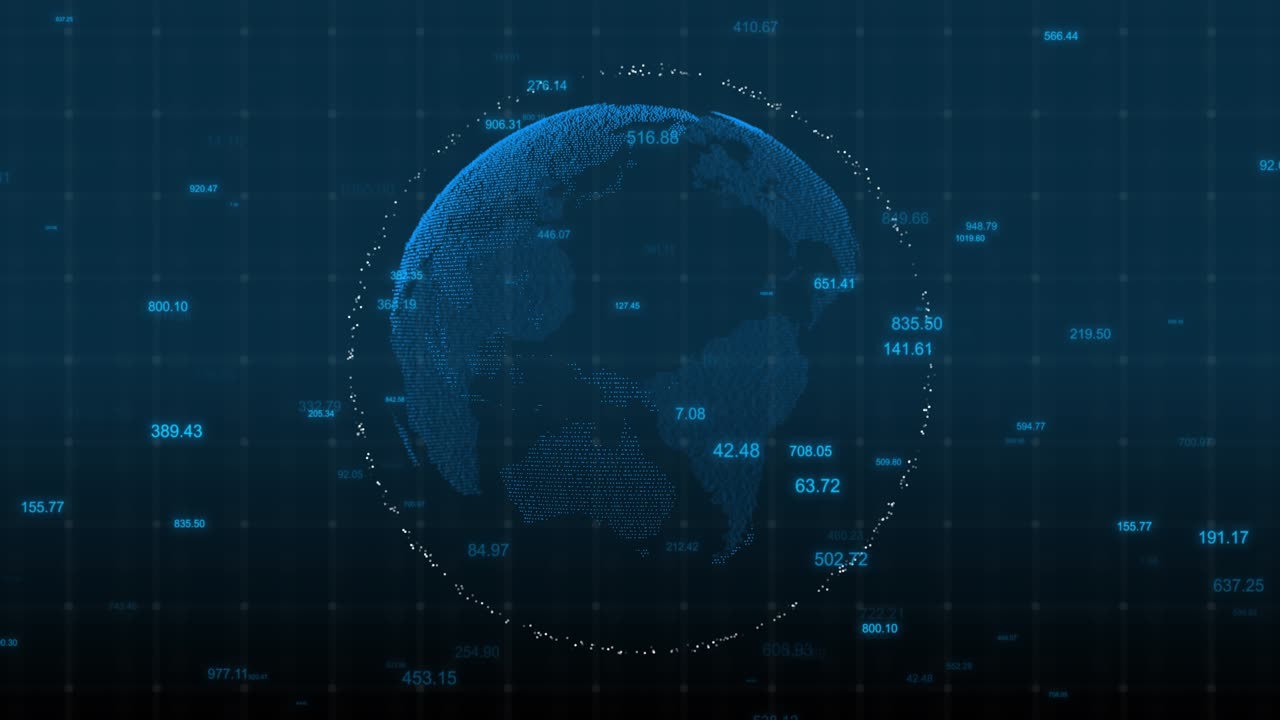 3d futuristic world digital finance stock exchange market crypto currency digital indicators world