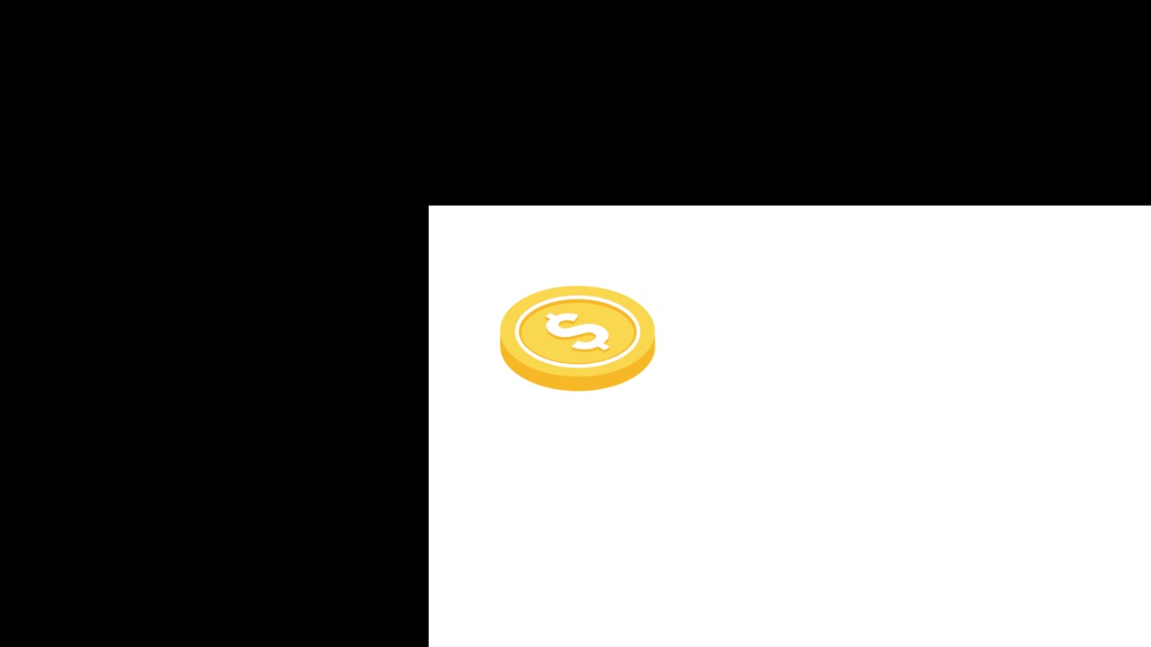Animated Gold Coin Appearing on White Background
