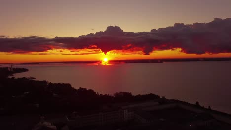 inspiring red, orange and yellow sunrise landscape full of clouds
