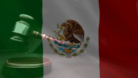 digitally composite of grunge mexican flag and gavel 4k