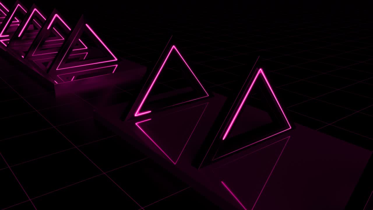 animación 3d rosa bucle abstracto túnel triángulo futurista