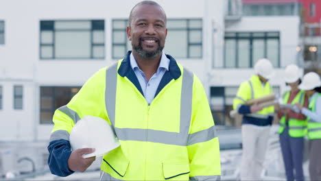 Construction,-face-and-black-man-at-building