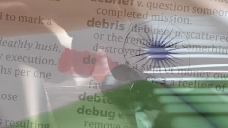 animation of handshake with indian flag overlay, symbolizing unity and agreement