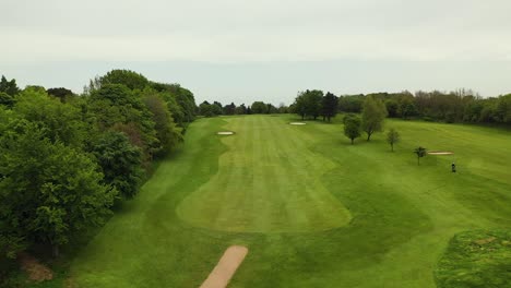 aerial flyover shot of parkland golf course in fife, scotland