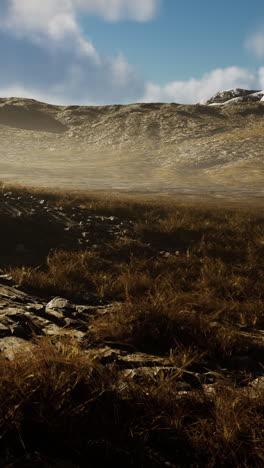 mountainous landscape with dry grass