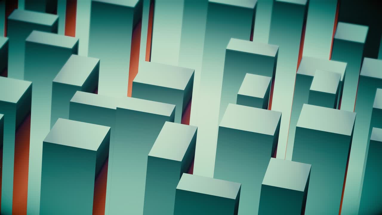 Abstract 3d isometric block cube light green background