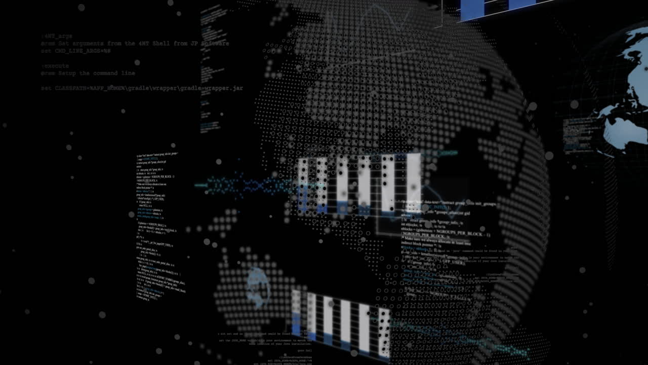 Creating animation of graphs and charts with digital data over world map