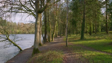 lago etang de saint nicolas en un día frío y tranquilo en angrys, maine-et-loire, francia