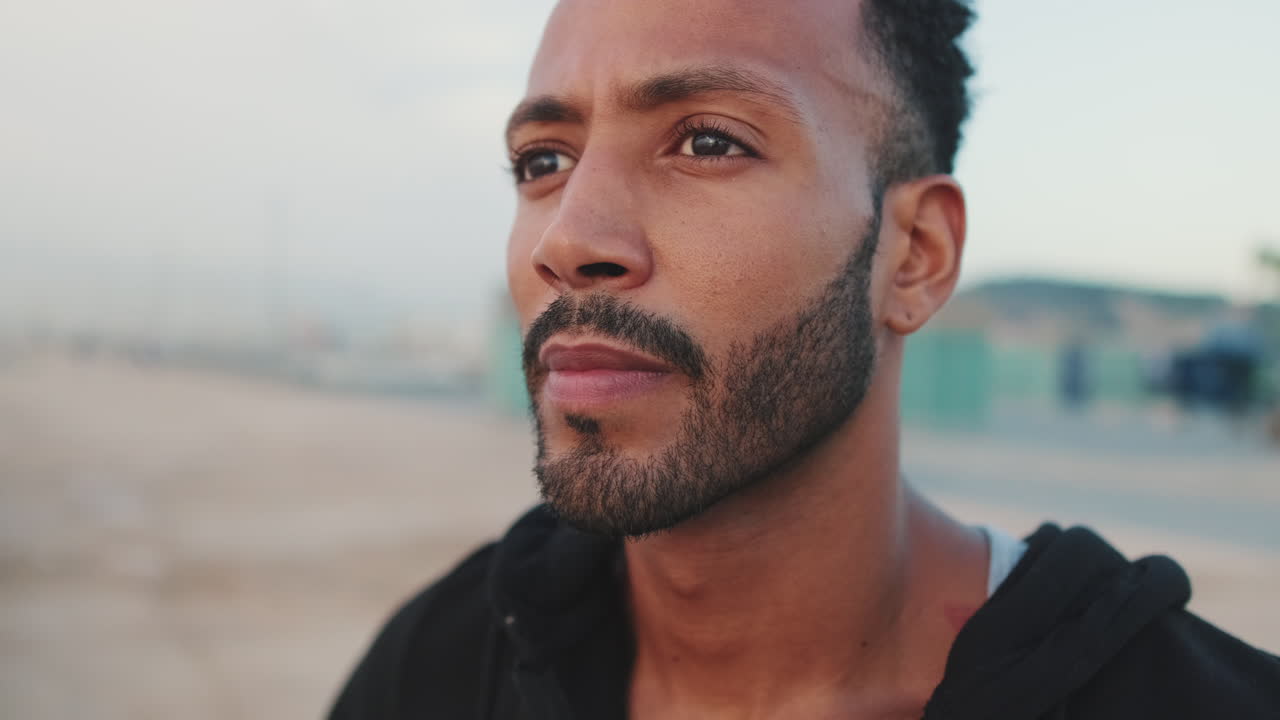 Close-up portrait of a man outdoors
