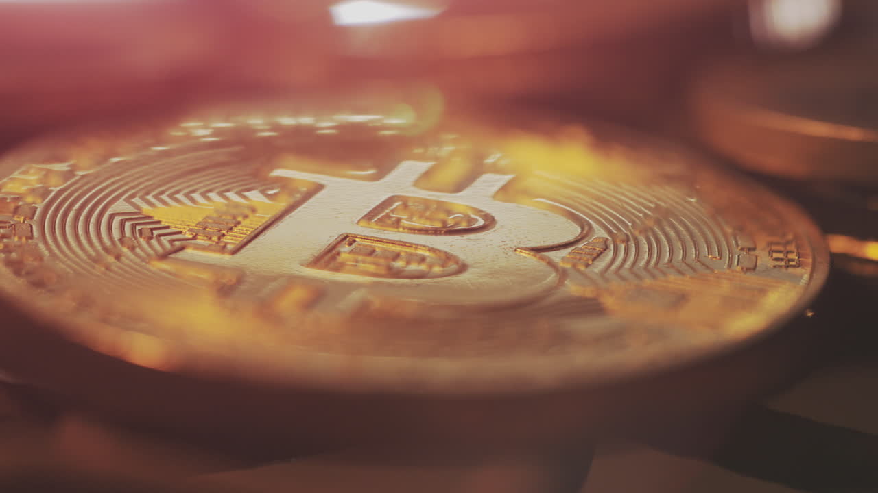 Close-up of a Bitcoin
