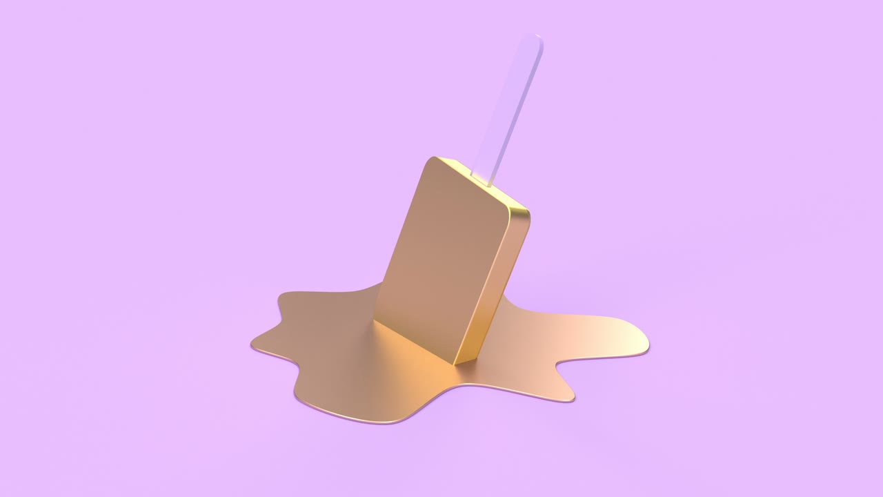 골든 아이스크림 스타일리시한 미니멀리즘 디자인 영상으로 4k를 순환할 수 있습니다.