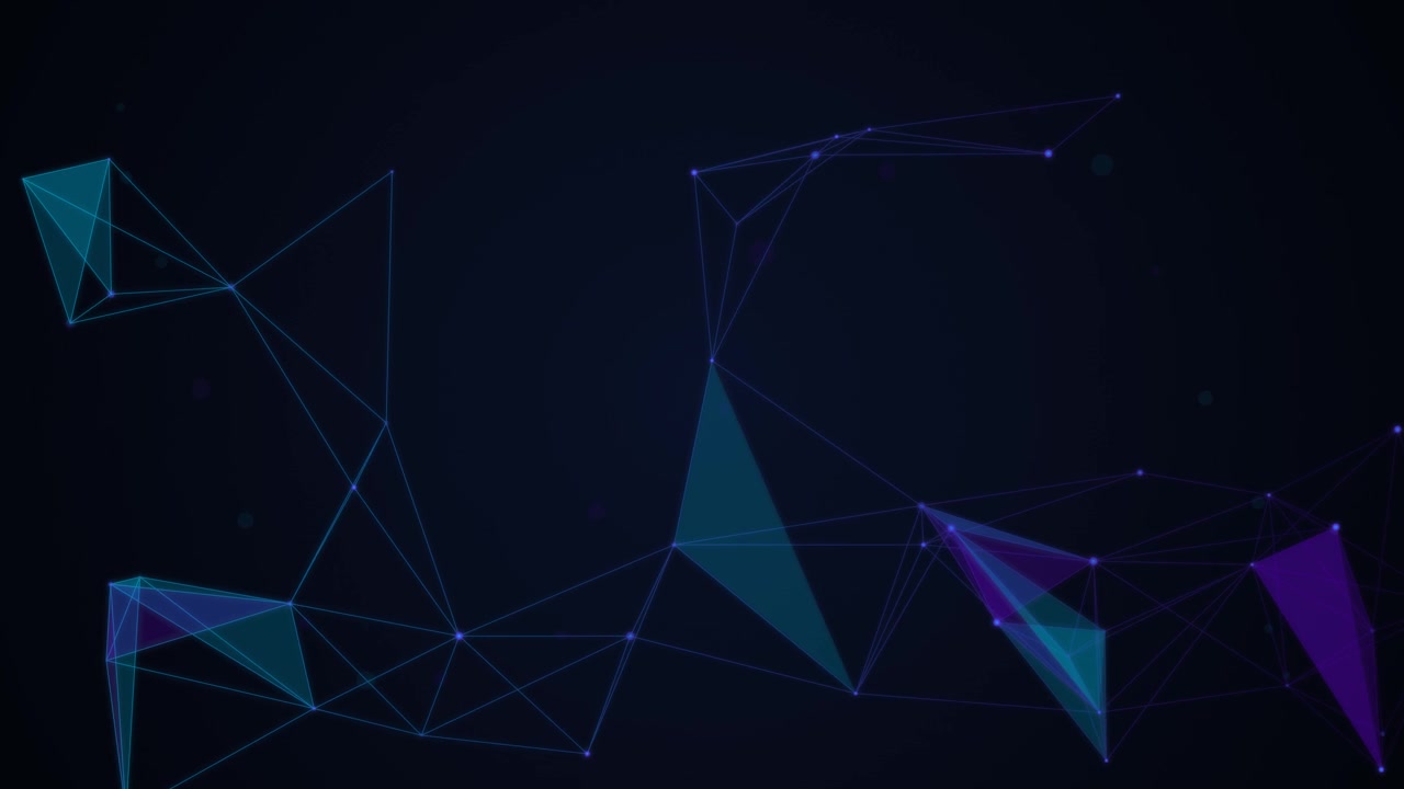 Abstract Digital Network Connection with Glowing Geometric Nodes
