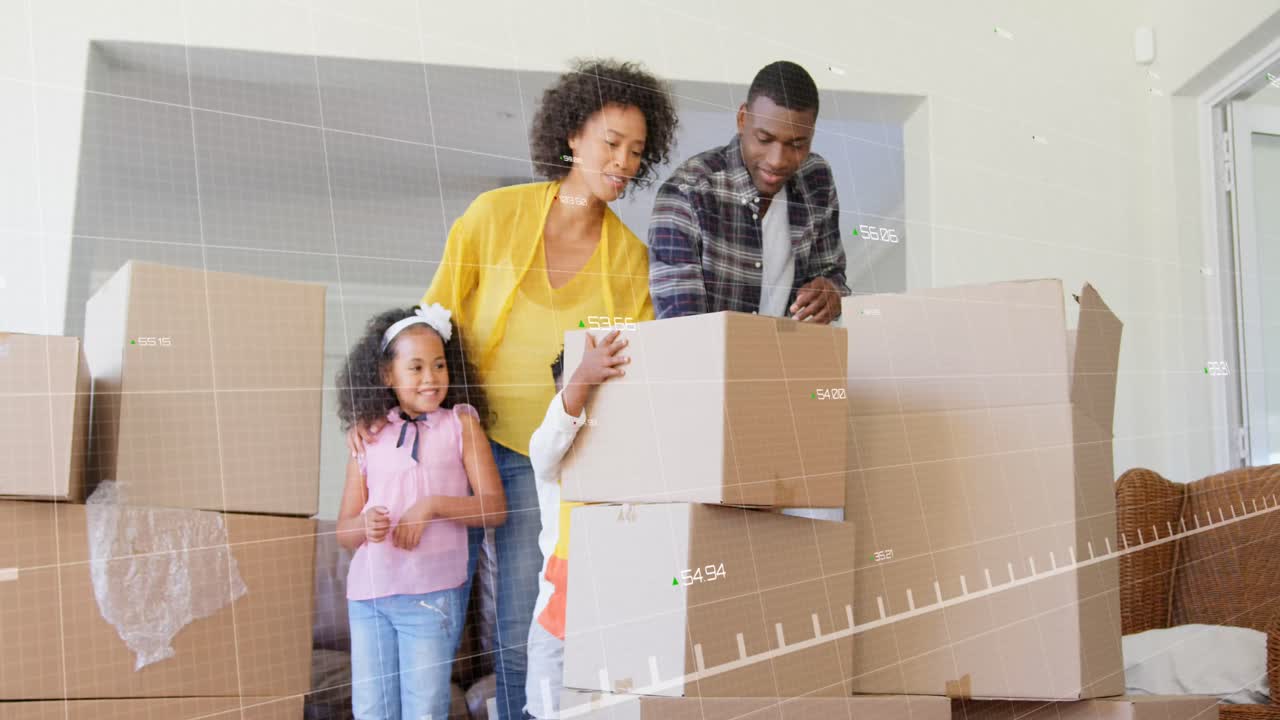 curva financiera sobre la familia que se muda.