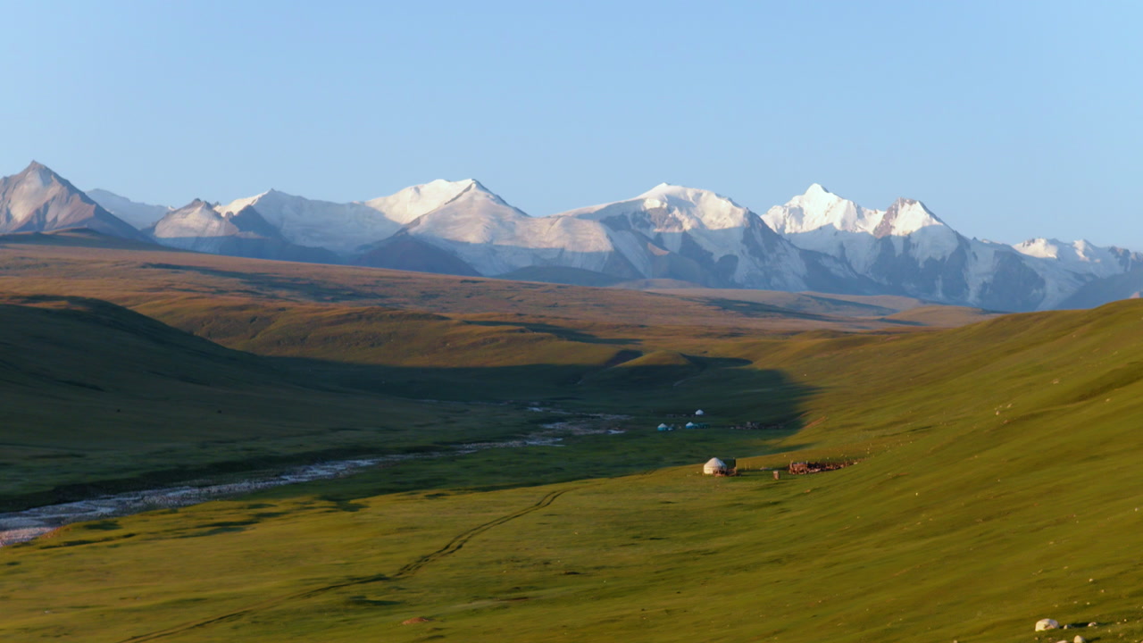 Sary-Jaz (Saryjaz) River In The Eastern Kyrgyzstan Region Of The Central Tian Shan Mountains. Aerial Shot