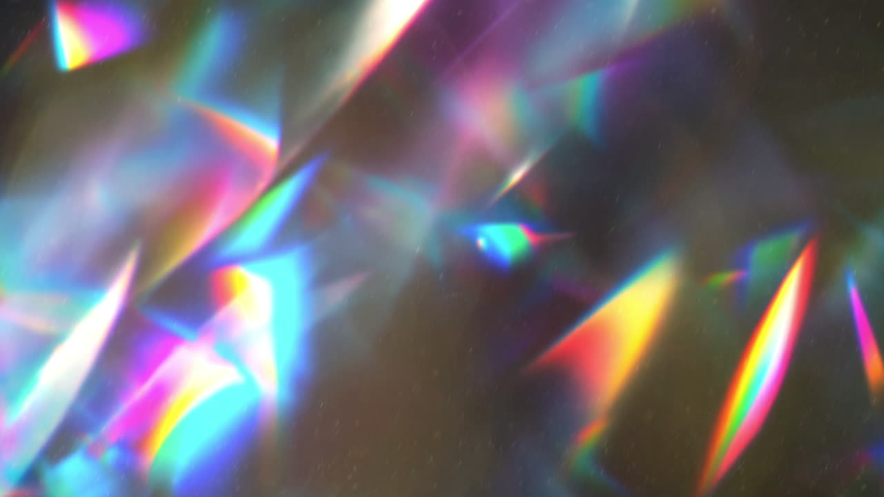 Vibrant Prism Light Refractions and Shifting Rainbow Colors