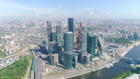 moscow cityscape aerial view