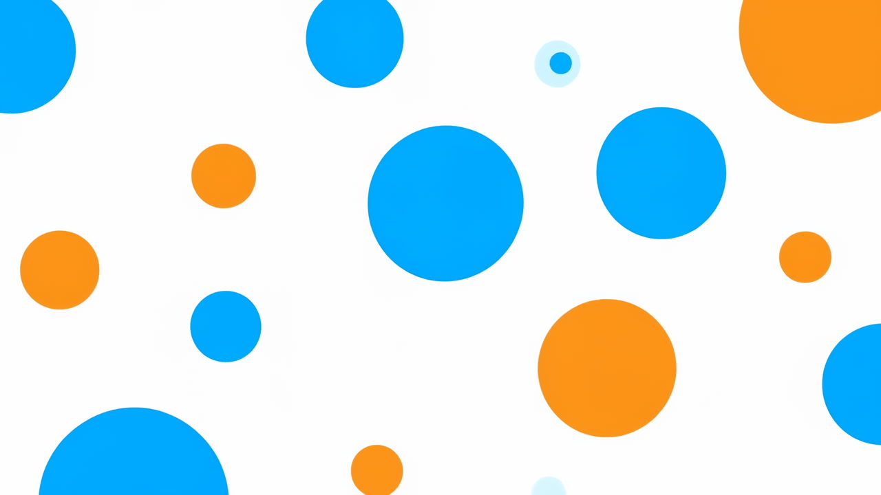 Blue And Orange Circles On White Background, Playful Seamless Loop With Vibrant Flat Design And Smooth Motion