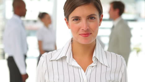 Well-dressed-woman-looking-at-the-camera