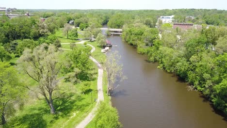 riverside park and the huron river in ypsilanti, michigan