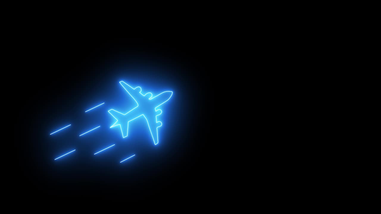 Neon airplane | Premium Stock Video Footage