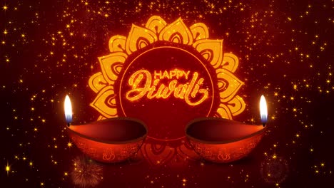 diya lamp with fire lighting for diwali deepavali or dipavali indian festival of lights loop 4k
