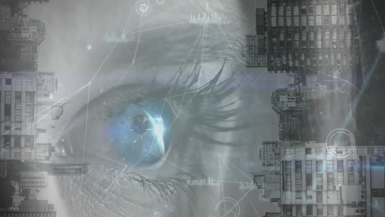 animazione dell'elaborazione dei dati su rete di connessioni over over hand