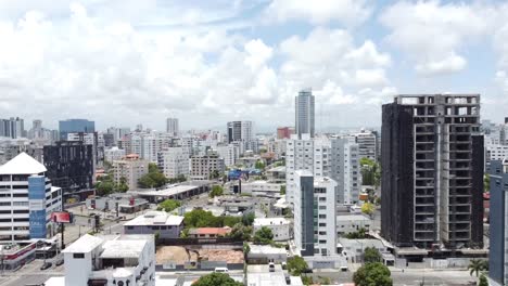 santo domingo, dominican republic -may 2023 - view from a drone over the streets with some buildings around