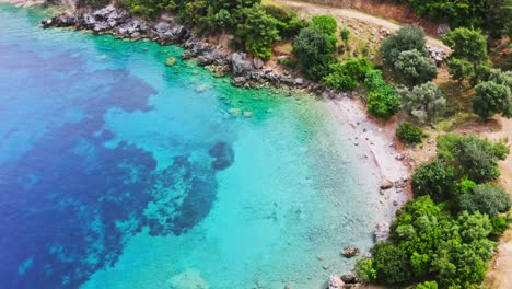 flyby the bay with narrow wild beach, datça, aegean basin of turkey