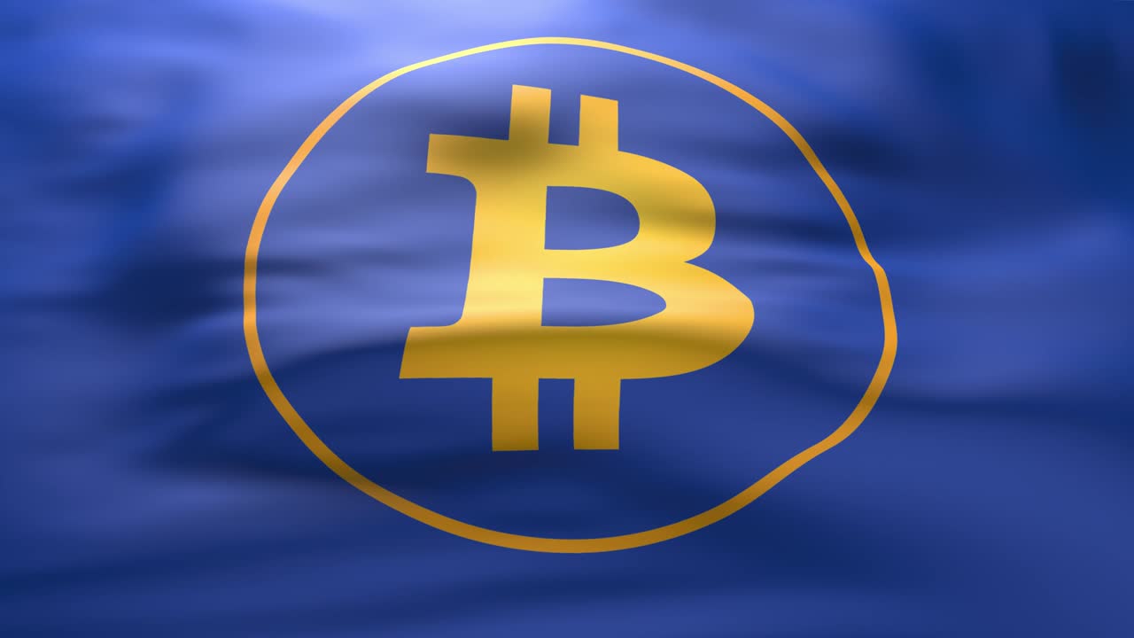 agitando la bandera de bitcoin - bucle