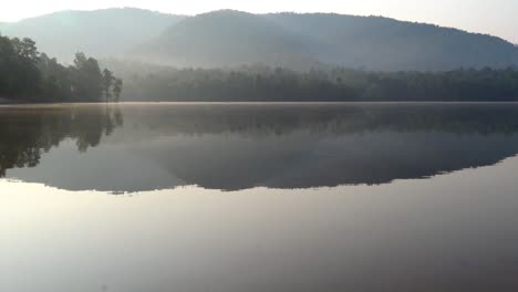 reflection of the mountains in the lake