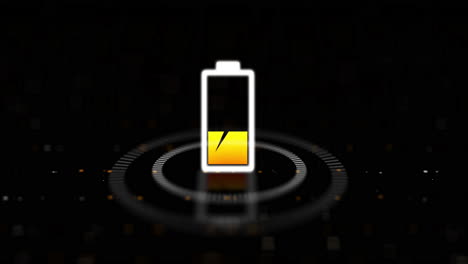 low battery icon on a black background