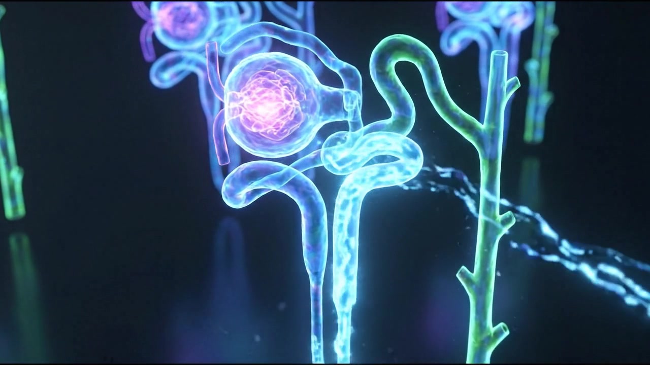 3D Medical Animation of Nephron Function in Human Kidney
