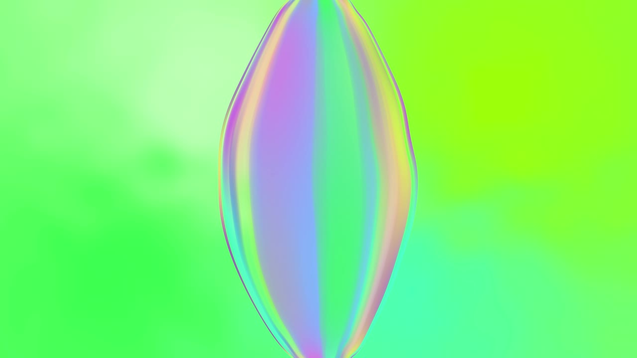 무지개 색의 타원형 비누 거품 모션 그래픽
