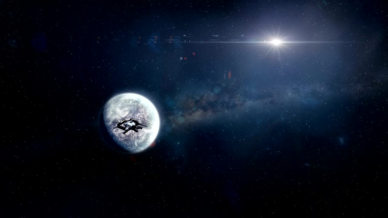 la nave espacial está dejando el planeta.