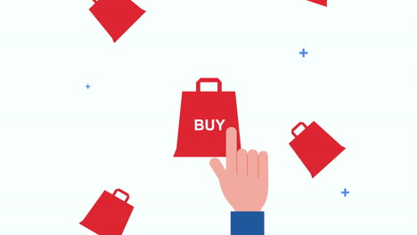 hand indexing shopping bag ecommerce