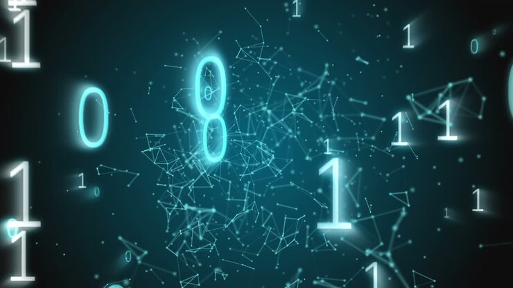 Digit with polygonal connecting dots and lines