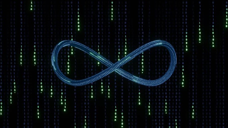 Seamless loop of Metaverse logo, immersive interactive virtual world with virtual reality and augmented reality, concept of digital age, encrypted data, wire transfer, bitcoins, e-wallet, technology