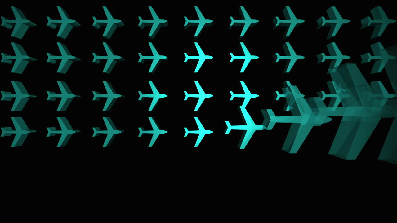 aviones azules que aparecen en una cuadrícula