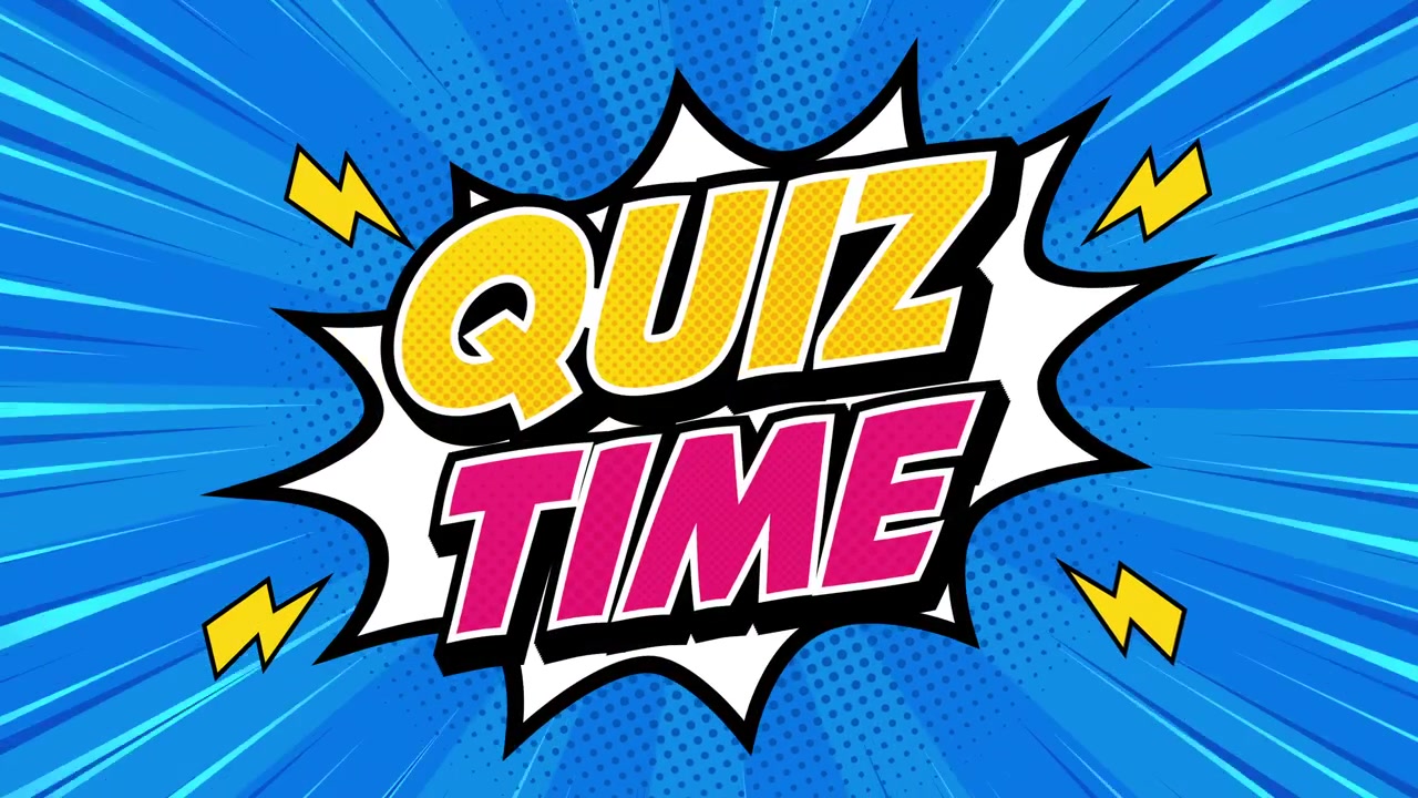 Grafica animata in stile fumetto per "Ora del Quiz"