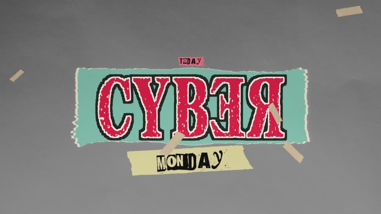 lunes cibernético en textura hipster de papel