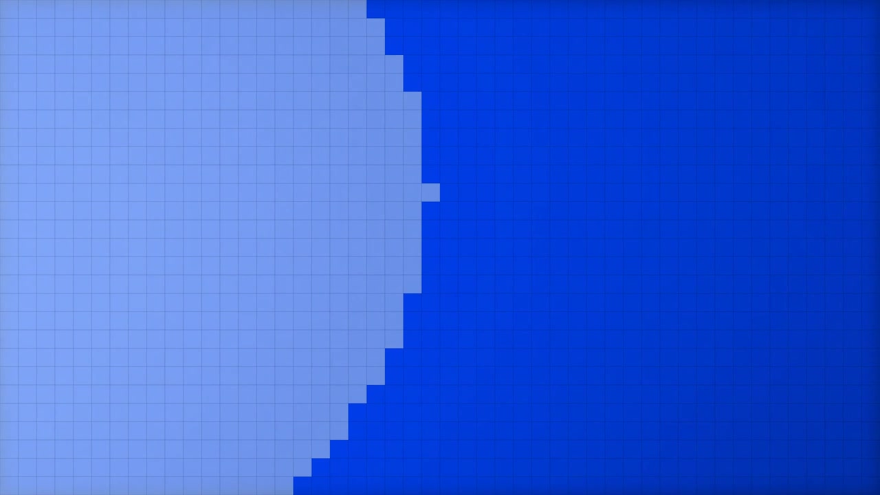 Sfondo di transizione astratto blu con griglia pixelata